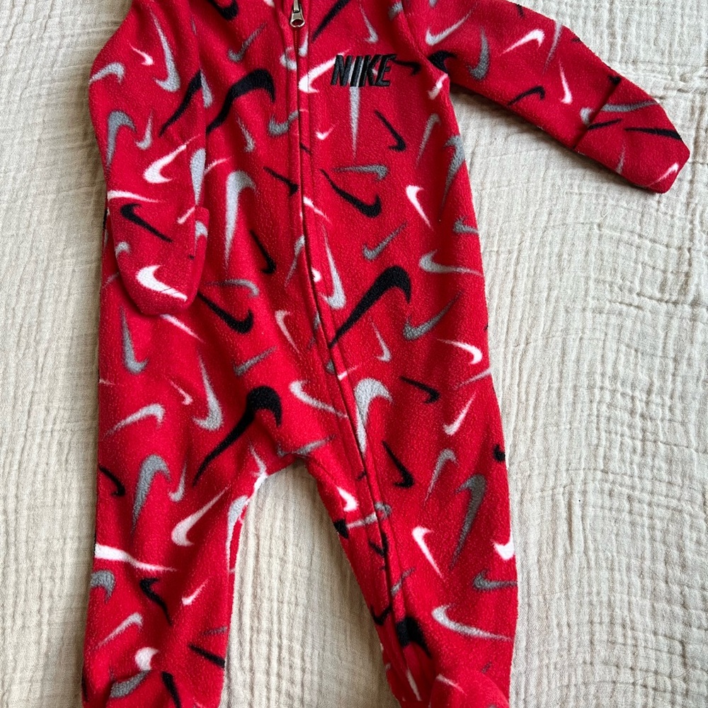Nike Red and Black Footies One Piece